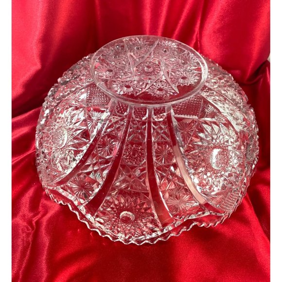 Early American Pressed Glass Bowl Brilliant Daisy Dot READ - Picture 2 of 6